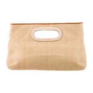 Michael Kors Natural Tan Raffia Woven Clutch